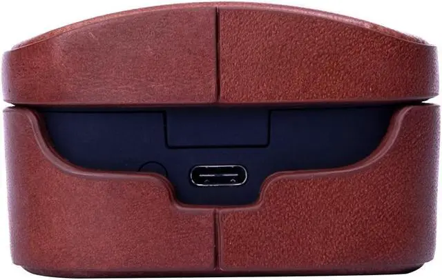 Alt view image 2 of 5 - MITER CASE for Sony WF-1000XM5 Earphone, Handmade case Cover Made with Italian Buttero Leather for WF1000XM5 (Wine)