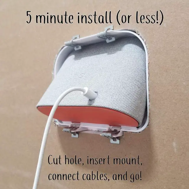 Alt view image 5 of 5 - Mount Genie Simple Built-in Google Nest Hub Gen 2 Wall Mount [Does NOT FIT 2018 Gen 1]: The Perfect Smart Home Command Center | PoE Option Available | Designed in The USA