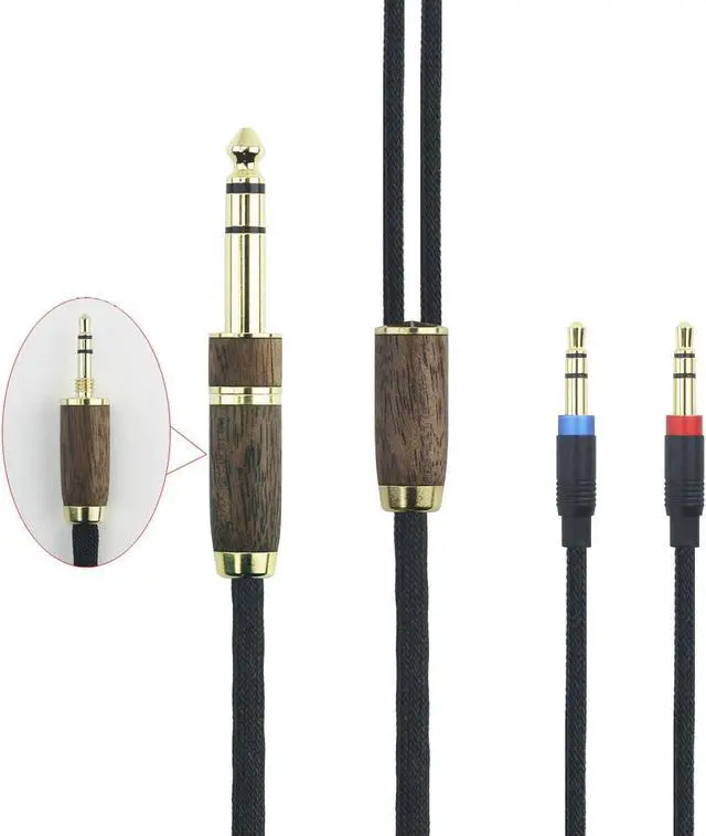 Main image of NewFantasia 10ft 6N OCC Copper Silver Plated Upgrade Audio Cable 3.5mm Male and 6.35mm Adapter Compatible with Hifiman Ananda, Arya, Sundara, HE400SE, HE4XX, Edition XS Headphone (2 x 3.5mm Version)