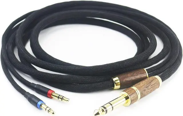 Alt view image 5 of 5 - NewFantasia 10ft 6N OCC Copper Silver Plated Upgrade Audio Cable 3.5mm Male and 6.35mm Adapter Compatible with Hifiman Ananda, Arya, Sundara, HE400SE, HE4XX, Edition XS Headphone (2 x 3.5mm Version)