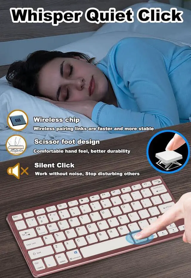 Alt view image 4 of 5 - Wireless Keyboard and Mouse Combo,2.4G USB Cordless Mouse and Keyboard,3 Adjustable DPI Rechargeable Bluetooth Mouse,Keyboard Mouse Set with USB Receiver for Windows/Computer/PC/Laptop/DesktopGrey