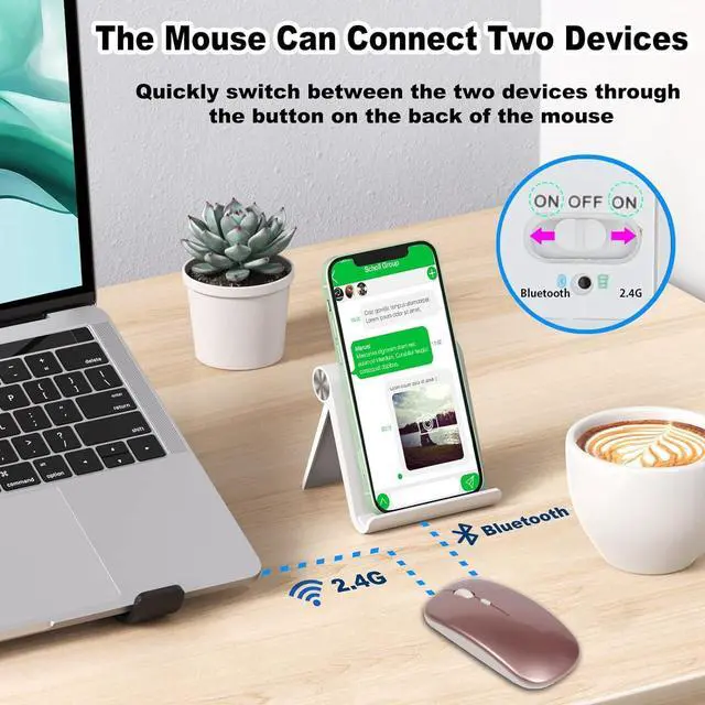 Alt view image 5 of 5 - Wireless Keyboard and Mouse Combo,2.4G USB Cordless Mouse and Keyboard,3 Adjustable DPI Rechargeable Bluetooth Mouse,Keyboard Mouse Set with USB Receiver for Windows/Computer/PC/Laptop/DesktopGrey