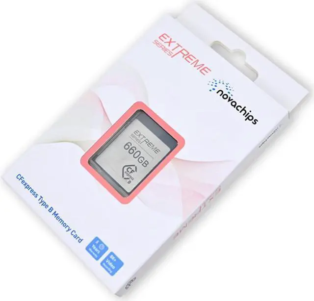 Alt view image 4 of 5 - Novachips 660GB Extreme CFexpress Type B Memory Card - up to 8K RAW - Nikon Z6/Z8/Z9, Canon R3/R5/R5C, BMD Pyxis 6K, Other Cameras (NN765C660GZX9)