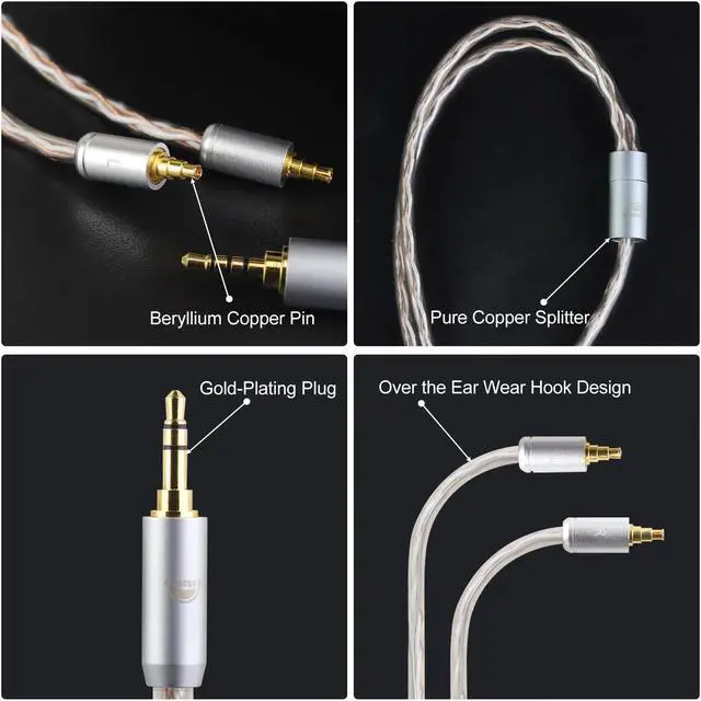 Alt view image 3 of 5 - okcsc IE40 PRO 3.94FT Upgraded Replacement Cable for IE40 PRO Earphones, 4 Core, 3.5MM Plug