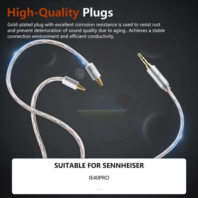 Alt view image 4 of 5 - okcsc IE40 PRO 3.94FT Upgraded Replacement Cable for IE40 PRO Earphones, 4 Core, 3.5MM Plug