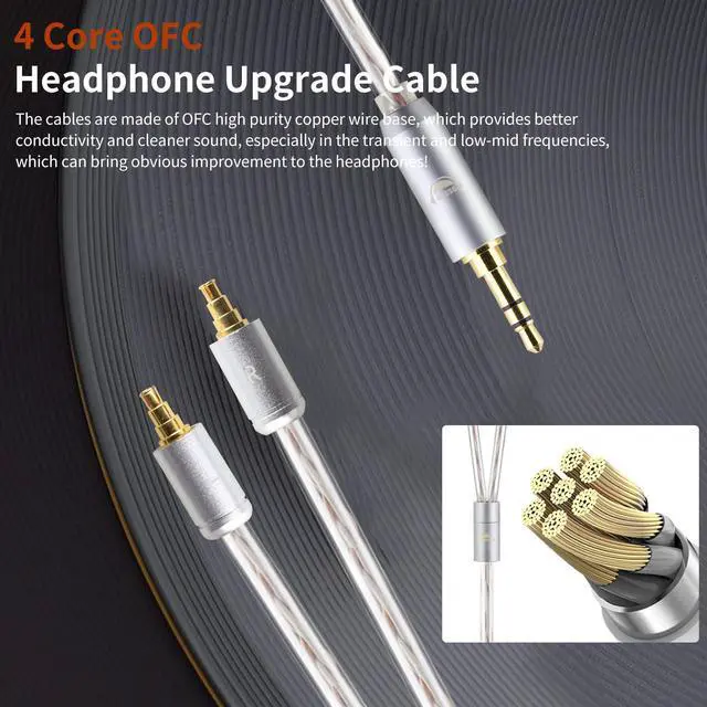 Alt view image 5 of 5 - okcsc IE40 PRO 3.94FT Upgraded Replacement Cable for IE40 PRO Earphones, 4 Core, 3.5MM Plug
