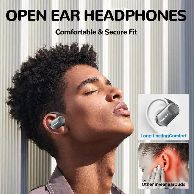 Alt view image 4 of 5 - Open Ear Headphones Bluetooth 5.3, Touch Control True Wireless Sports Headphones, Open Ear Earbuds with Enhanced Bass, 50 Hours Playtime, 120deg Angle Adjustment for Sports, Driving, Office, Workout