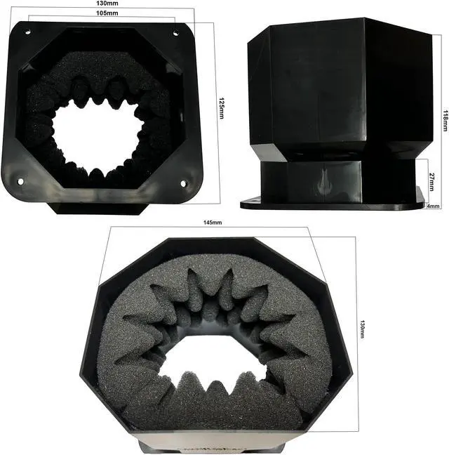 Alt view image 5 of 5 - Tinker3D Antminer S19 T19 S17 T17 Noise Reduce Duct Fan 120mm Foam Sound Reducer Shroud Gasket USA Made (1)