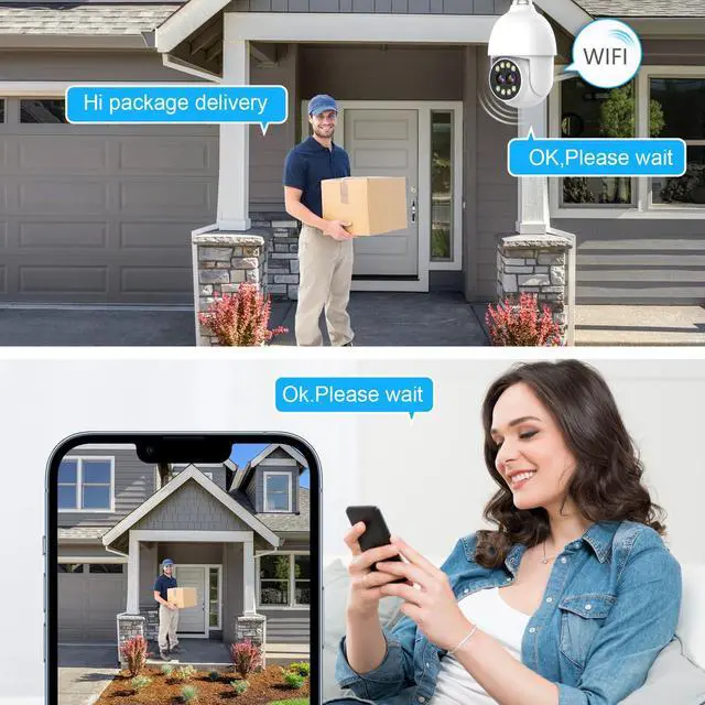 Alt view image 3 of 5 - Bulb Camera WiFi Security Camera Water Proof 360°, 4MP HD Home Outdoor Light Bulb Camera Dual Lens with Auto Motion Detection Alarm Night Vision, 2.4Ghz WiFi Motion Detection, Compatible with Alexa