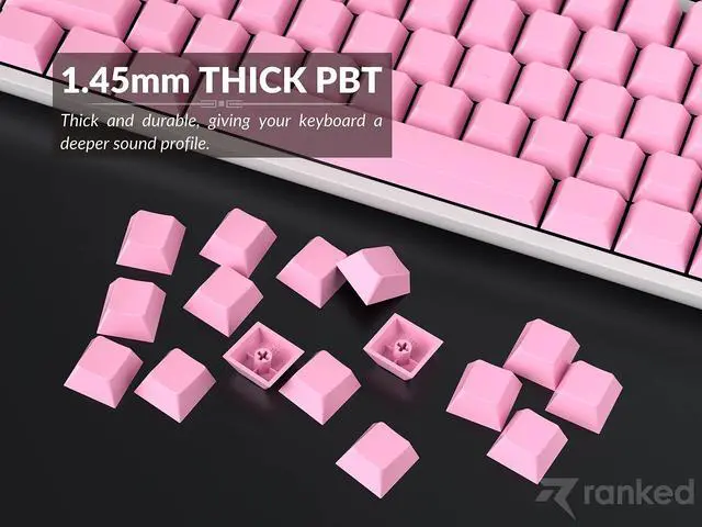 Alt view image 4 of 5 - Ranked Blank Premium Keycap Set | 1.4 mm Thick PBT | Cherry Profile for Mechanical Keyboard (Prism Pink, 139 Keys)