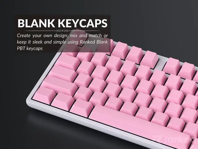 Alt view image 3 of 5 - Ranked Blank Premium Keycap Set | 1.4 mm Thick PBT | Cherry Profile for Mechanical Keyboard (Prism Pink, 139 Keys)