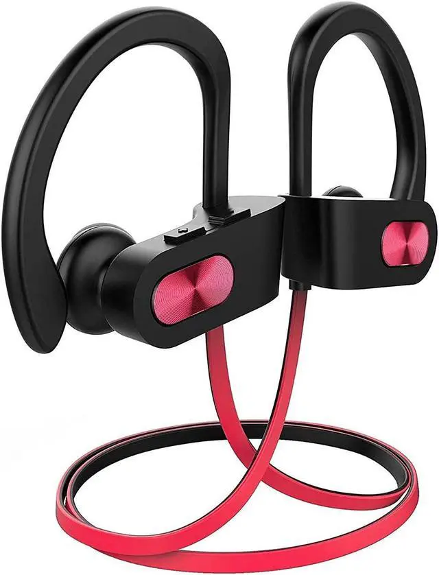 Main image of Bluetooth Headphones V5.0, Flame Running Headphones w/16 Hrs Playtime, Bass+ HD Stereo Wireless Sports Earphones w/IPX7 Waterproof Earbuds in Ear for Workout, Gym w/CVC6.0 Noise Cancelling Mic Red