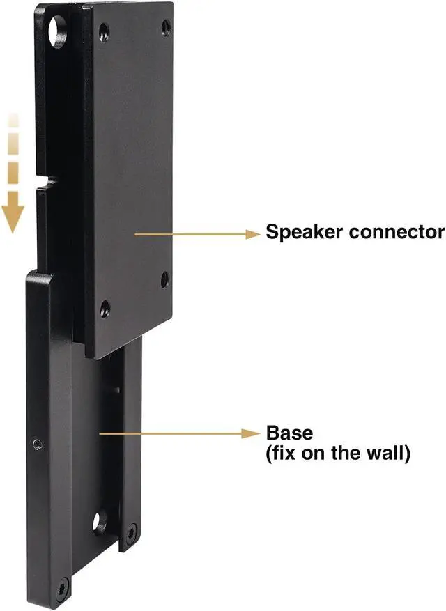 Alt view image 2 of 5 - Sound Town 2-Pack Universal Speaker Wall Mount Brackets, 4.25" x 2" Mounting Template, Black (CWB-1-PAIR)
