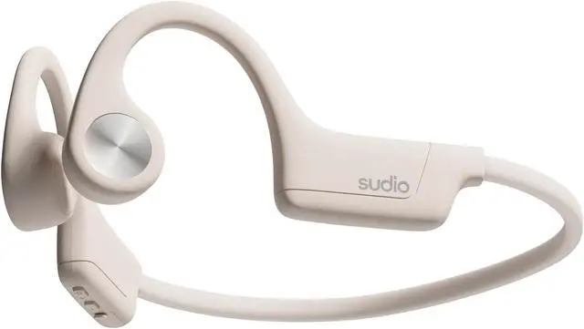 Alt view image 3 of 5 - Sudio B2 Wireless Earphones with Bluetooth 5.3, Bone Conduction Technology, Microphones, Spatial Sound by Dirac Virtuo, Up to 7.5 Hours Playtime, Quick Charge, IPX5 Water Resistance (White)