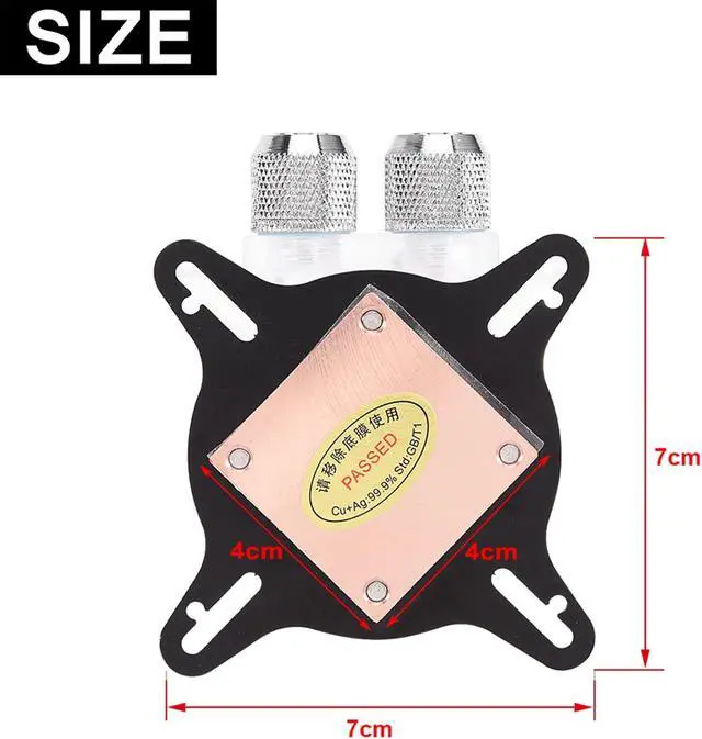 Alt view image 2 of 5 - SUNGOOYUE GPU Water Cooling Block Kit, Red Copper Base, 40mm x 40mm, Fits 43x43mm, 48x48mm, 53x53mm, 62x62mm GPUs, Desktop & Gaming Laptop Compatible