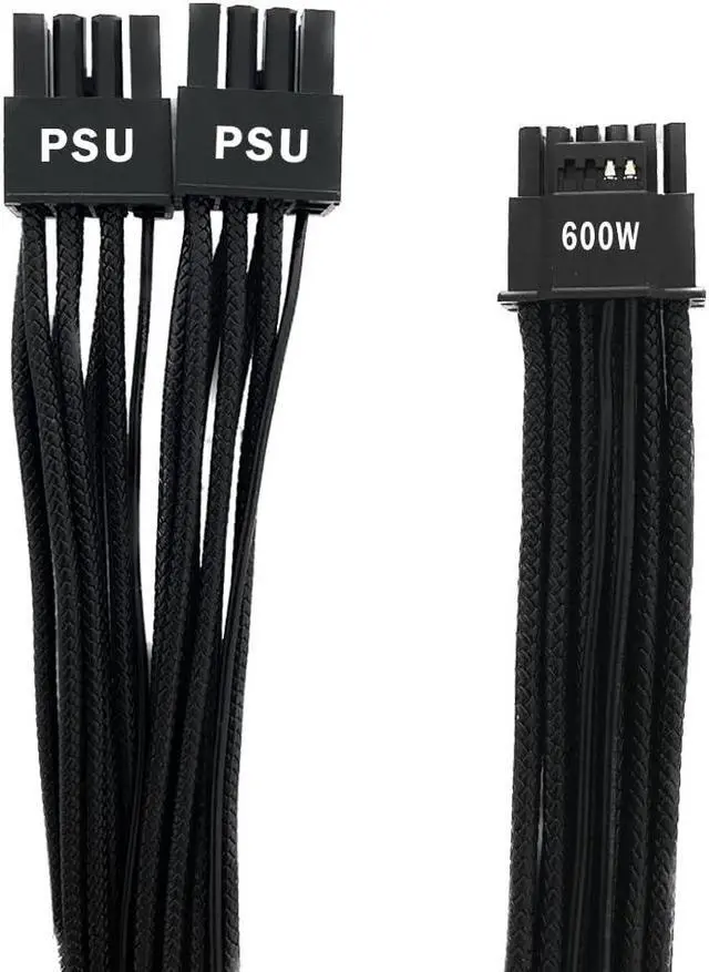 Alt view image 5 of 5 - Thsion PCIe Cable for Corsair, 16AWG Embossing Process 600W PCIe 5.0 / Gen 5 12VHPWR PSU Cable - Fits RM, HX, AX, SF PSU's only - Dual 8-pin PCIe - 12+4pin Connector with Cable Clips - Black