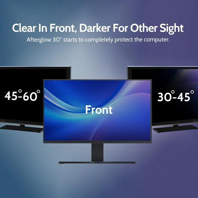 Alt view image 4 of 5 - Twugs Computer Privacy Screen 24 Inch, Display Privacy Shield for 16: 9 Aspect Ratio, Monitor Anti-Glare & Privacy Filters, Anti-Blue Light, Removable