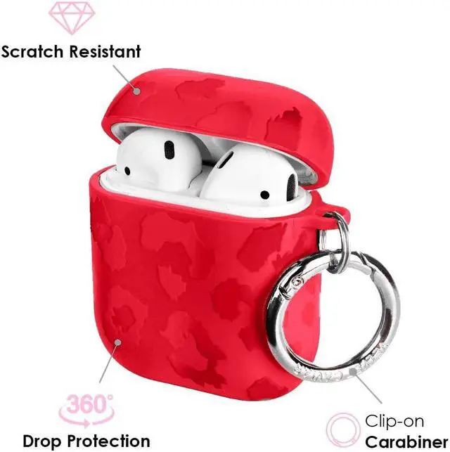 Alt view image 3 of 5 - Velvet Caviar Compatible with AirPods Case 2nd and 1st Generation - Cute Protective Hard Cover for Women - Red Leopard Print