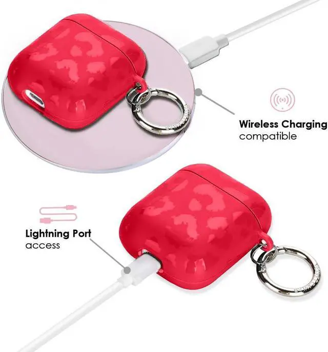 Alt view image 4 of 5 - Velvet Caviar Compatible with AirPods Case 2nd and 1st Generation - Cute Protective Hard Cover for Women - Red Leopard Print