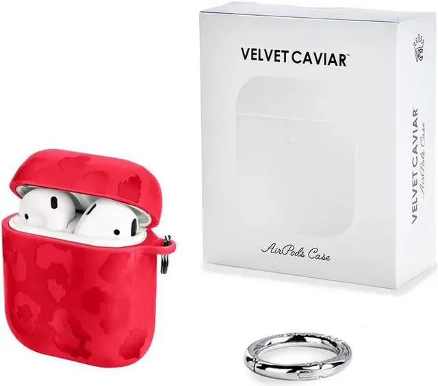 Alt view image 5 of 5 - Velvet Caviar Compatible with AirPods Case 2nd and 1st Generation - Cute Protective Hard Cover for Women - Red Leopard Print