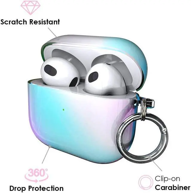 Alt view image 3 of 4 - Velvet Caviar Compatible with AirPods 3rd Generation Case with Keychain - Cute Protective Hard AirPod 3 Cases for Women - Iridescent Nebula