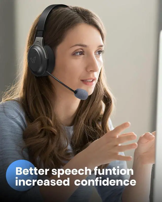 Alt view image 3 of 5 - VOXii Auditory Feedback Wireless Headphones - Brain Training Bluetooth Headphones, Enhanced Speech, Language, Memory and Attention, for You and Your Children, Help with Autism ADHD (Black)