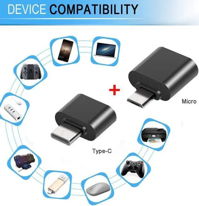 Alt view image 3 of 5 - leizhan 128GB USB Flash Drive Thumb Drives Jump Drive Storage Memory Stick Type-C/USB 2 in 1, with 2 Pcs adapters (USB to Micro/Type-C) fit Most Devices - Gold