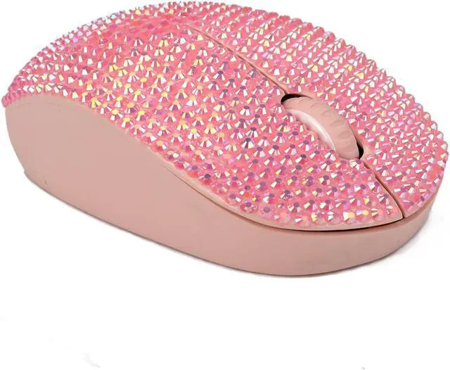 Alt view image 4 of 5 - Bling Dazzling 2.4GHz Wireless Silent Mouse Covered with Rhinestone Crystal, Crystallized Mouse with USB Receiver, Compatible with Notebook, PC, Laptop, Computer, MacBook,Great Gift (Pink)