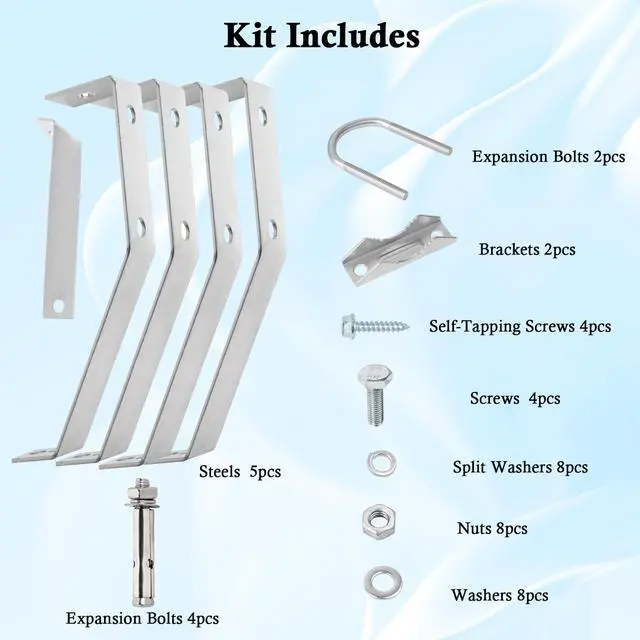 Alt view image 5 of 5 - XRDS-RF Antenna Wall Mount 14 Inch Heavy-Duty Stand Off Wall Mast Mount Windproof Antenna Mounting Bracket for TV Antenna Mast (3-Leg + 2-Leg)