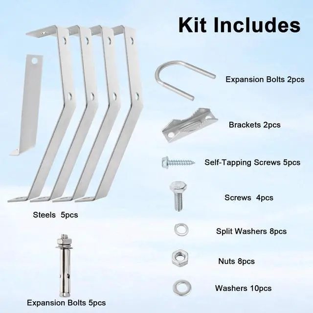 Alt view image 5 of 5 - XRDS-RF Antenna Wall Mount 10 Inch Heavy-Duty Stand Off Wall Mast Mount Windproof Antenna Mounting Bracket for TV Antenna Mast (2-Leg + 3-Leg)