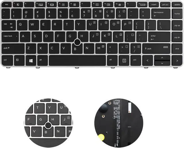 Alt view image 2 of 5 - New Backlit Keyboard for HP EliteBook 840 G3 840 G4 745 G3 745 G4 848 G3, P/N 901042-001 903008-001 836308-001 6037B0126901 Silver Frame US Layout Laptop Keyboard (not with Pointer)