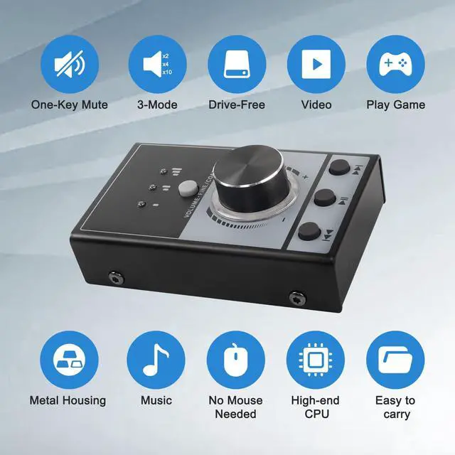 Alt view image 4 of 5 - XMSJSIY USB Volume Knob Controller Multimedia Computer Sound Controller with Play/Pause/Back/Forward Function,One-Click Mute for Phone PC Speaker Audio Adjustment