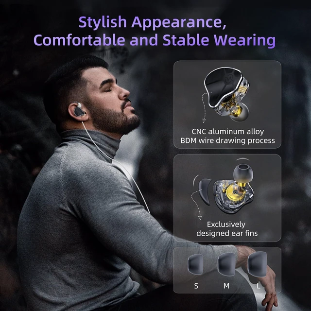 KZ ZAR HiFi In-Ear-Kopfhörer – 1DD+7BA Hybrid, Abnehmbares Kabel, Für Musiker & Audiophile