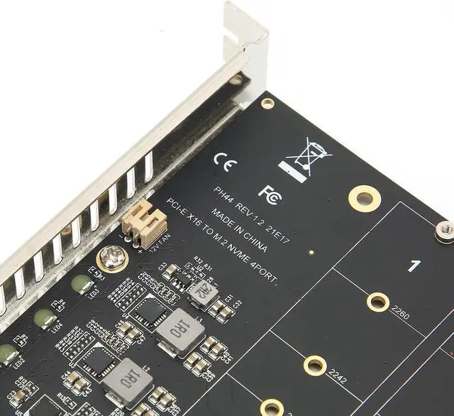 Alt view image 2 of 5 - Dual M.2 PCIE Adapter Card, 4 Port M.2 NVMe SSD to PCIE X16 M Key Hard Drive Converter Reader Expansion Card PC Internal Expansion Card Pcie Nvme Adapter (ph44)