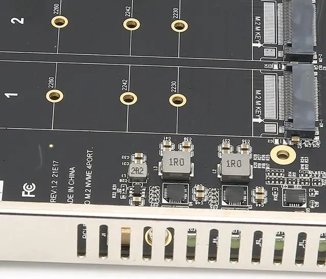 Alt view image 4 of 5 - Dual M.2 PCIE Adapter Card, 4 Port M.2 NVMe SSD to PCIE X16 M Key Hard Drive Converter Reader Expansion Card PC Internal Expansion Card Pcie Nvme Adapter (ph44)
