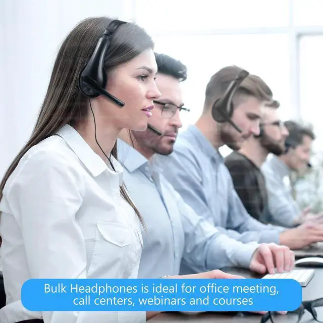 Alt view image 5 of 5 - Yunsailing 20 Pack Classroom Headphones with Microphone - 3.5mm Jack Plug Students On-Ear Wired Headsets Earphones Bulk for School Office Computer, Laptop & Phone(Multicolor)