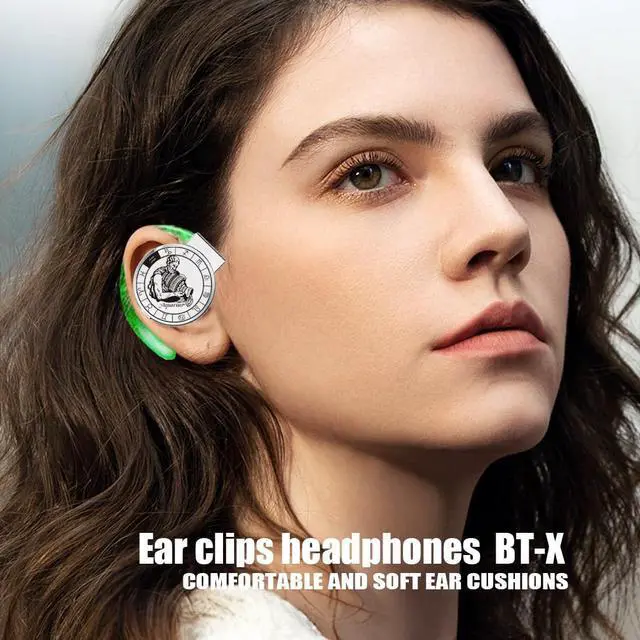 Alt view image 5 of 5 - On-Ear Headphones Bluetooth V5.3, Open Ear Earphones Wireless with Earhooks, Ear Clip on Headphones Bluetooth for Aquariu Friends' Gifts of 12 Constellations, Noise Cancelling/Long Battery Life