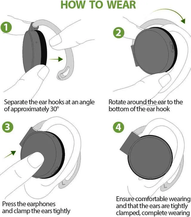 Alt view image 3 of 5 - On-Ear Headphones Bluetooth V5.3, Open Ear Earphones Wireless with Earhooks, Ear Clip on Headphones Bluetooth for Capricorn Friends' Gifts of 12 Constellations, Noise Cancelling/Long Battery Life