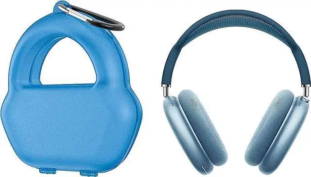Alt view image 3 of 5 - SaharaCase Travel Carry Case for Apple AirPods Max [Shockproof Bumper] Rugged Protection Anti-Slip Grip (Matte Blue)