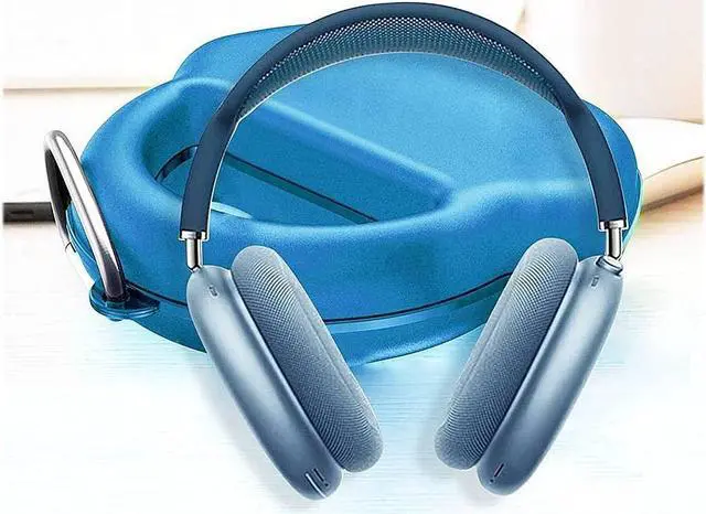 Alt view image 4 of 5 - SaharaCase Travel Carry Case for Apple AirPods Max [Shockproof Bumper] Rugged Protection Anti-Slip Grip (Matte Blue)