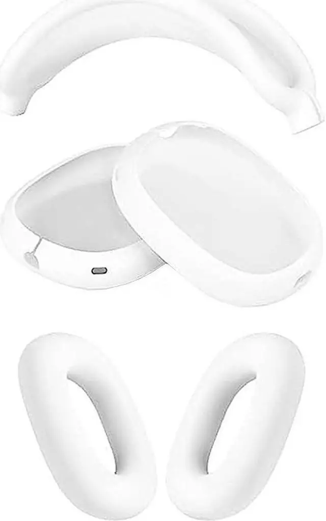 Alt view image 2 of 5 - SaharaCase Silicone Combo Kit Case for Apple AirPods Max Headphones [Rugged] Headphone Protection Antislip Grip Slim Fit (White)