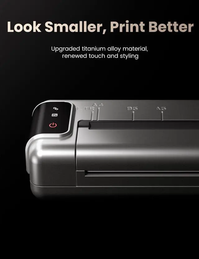 Alt view image 4 of 5 - Phomemo Q302 Portable Printer with 100pcs A4 Thermal Printer Paper, Upgraded 300dpi Inkless Bluetooth Printers for Home Use with Reverse Charging, WiFi Printer Compatible with Phone & PC