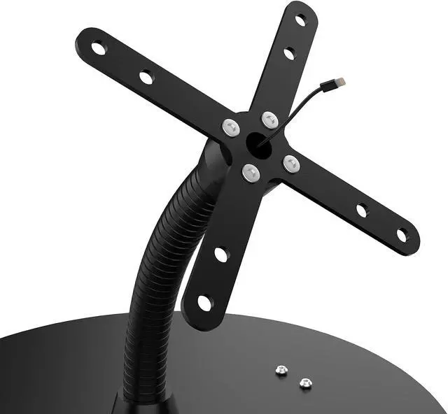 Alt view image 5 of 5 - Customizable Graphic Kiosk  CTA Aluminum Floor Stand Workstation for Trade Shows with Graphic Slot for Branded Content for VESA-Compatible Enclosures, Cases, and Tablets (ADD-PARAF1V)  Black