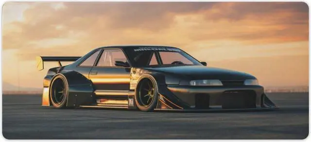 Main image of Large Mouse Pad Gaming Cool R33 Racing Car JDM Sunset Car Desk Mat Long Big Mousepad Extended Keyboard Computer Pad Office Desk Organizers and Accessories 35.4 x 15.7 inch