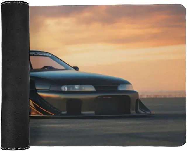 Alt view image 3 of 5 - Large Mouse Pad Gaming Cool R33 Racing Car JDM Sunset Car Desk Mat Long Big Mousepad Extended Keyboard Computer Pad Office Desk Organizers and Accessories 35.4 x 15.7 inch