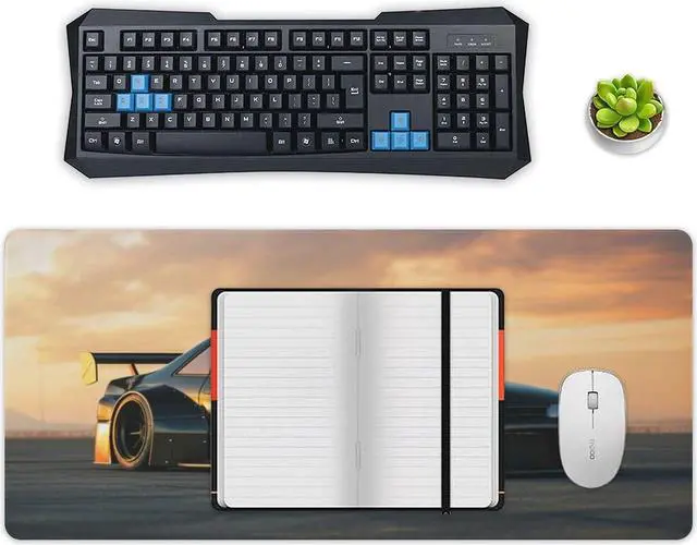 Alt view image 4 of 5 - Large Mouse Pad Gaming Cool R33 Racing Car JDM Sunset Car Desk Mat Long Big Mousepad Extended Keyboard Computer Pad Office Desk Organizers and Accessories 35.4 x 15.7 inch