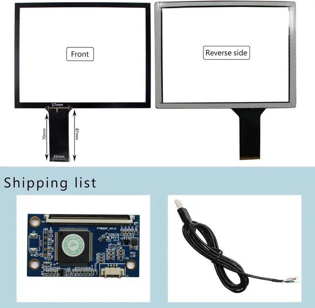 Alt view image 3 of 5 - FanyiTek for 10.4" 4:3 1024x768 VS104T-004A,800x600 VS104T-001A LCD Screen,10.4 inch Capacitive Touch Sensor Panel,Support 10 Points Multi-Touch