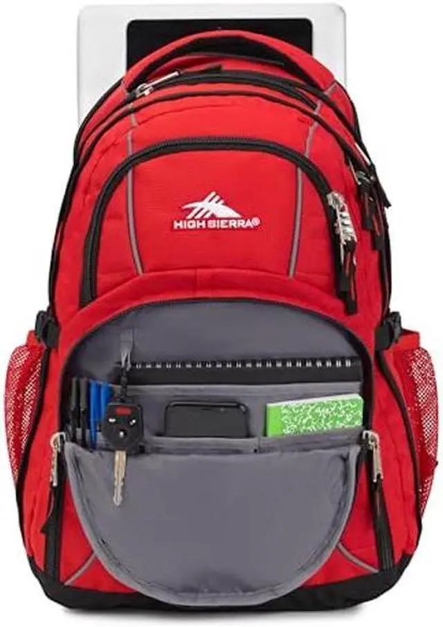 Alt view image 2 of 5 - High Sierra Swerve Laptop Backpack, Crimson/Black, One Size