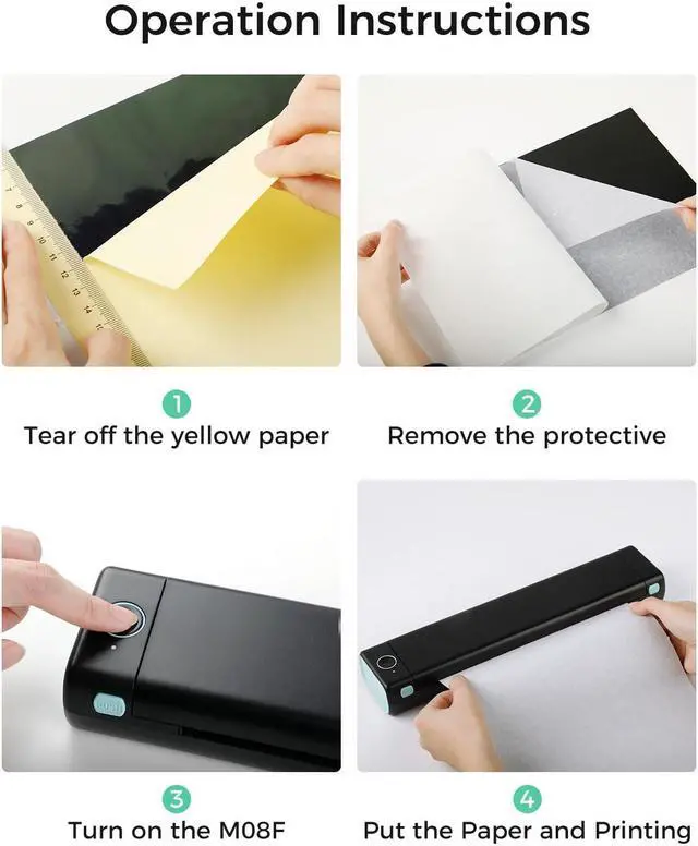 Alt view image 5 of 5 - Phomemo M08F Wireless Tattoo Transfer Stencil Printer White& M08F Case Black, Tattoo Transfer Thermal Copier Machine with 110pcs Tattoo Transfer Paper, Tattoo Printer Kit for Tattoo Artists, Compatibl