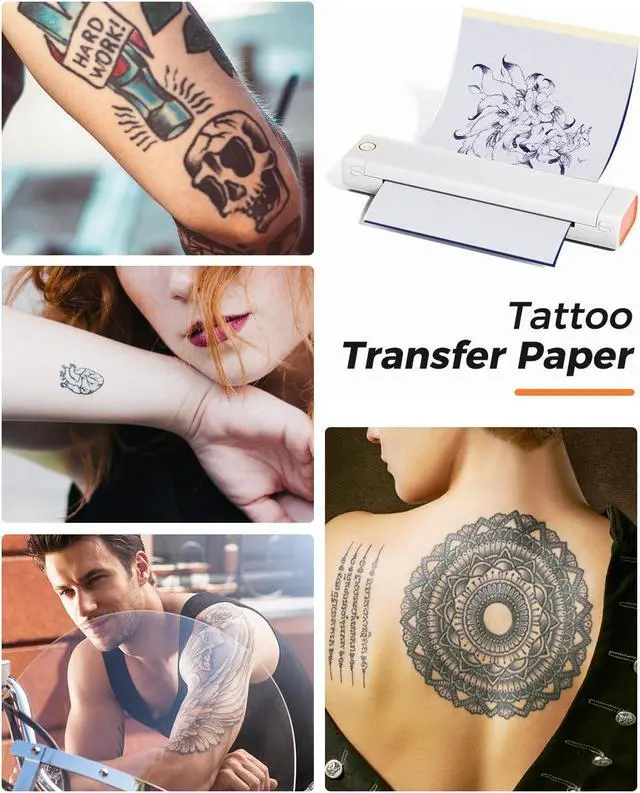 Alt view image 4 of 5 - Phomemo M08F Wireless Tattoo Transfer Stencil Printer White& M08F Case Black, Tattoo Transfer Thermal Copier Machine with 110pcs Tattoo Transfer Paper, Tattoo Printer Kit for Tattoo Artists, Compatibl